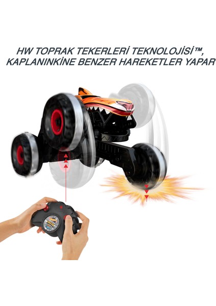 Monster Trucks Uzaktan Kumandalı Araba, Her Yüzeye Uygun Tekerlekleriyle Monster Truck 1:15 Ölçekli Tiger Shark Hgv87