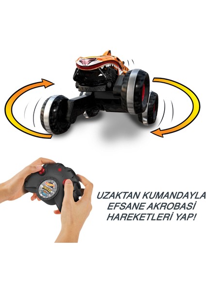 Monster Trucks Uzaktan Kumandalı Araba, Her Yüzeye Uygun Tekerlekleriyle Monster Truck 1:15 Ölçekli Tiger Shark Hgv87