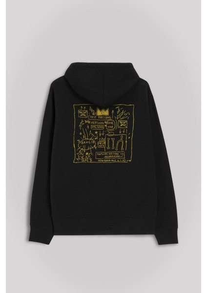 Basquiat Taç Kral King Sanat Pop Art Ön ve Arka Baskılı Sweatshirt Kapüşonlu Hoodie modelleri