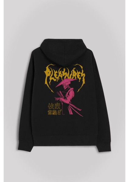 Pleasures Samurai Japan Samuray Japon Ön ve Arka Baskılı Sweatshirt Kapüşonlu Hoodie