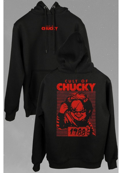 Cult Of Chucky 1988 Korku Film Çaki Ön ve Arka Baskılı Sweatshirt Kapüşonlu Hoodie modelleri