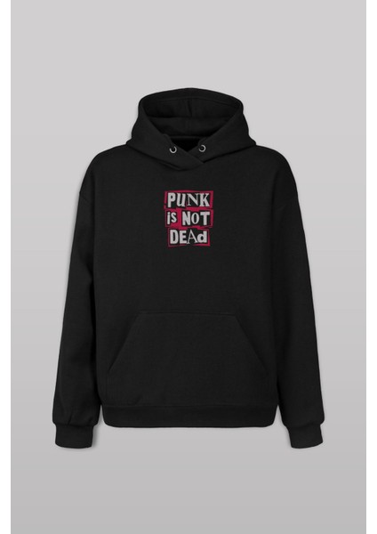 Punk Is Not Dead Rock Grunge Music Müzik Ön ve Arka Baskılı Sweatshirt Kapüşonlu Hoodie fiyatları
