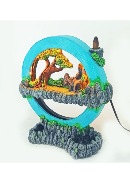 Işıklı Tütsülüklü Hayal Çemberi Geri Akış Tütsülük Gece Lambası Mavi fiyatları