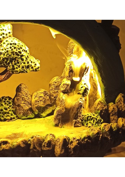 Işıklı Tütsülüklü Hayal Çemberi Geri Akış Tütsülük Gece Lambası Mavi indirimleri