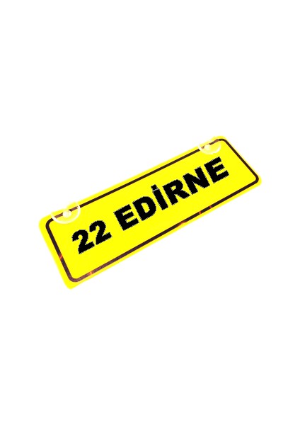 22 EDİRNE Yazılı Sarı Dekor Plaka Sök Tak Pratik yeni nesil