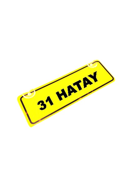 31 HATAY Yazılı Sarı Dekor Plaka Sök Tak Pratik yeni nesil