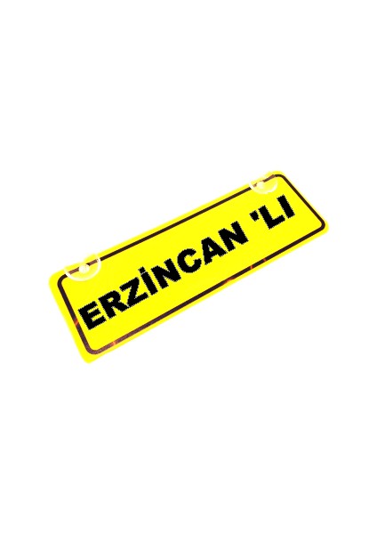 Erzincan 'li Yazılı Sarı Dekor Plaka Sök Tak Pratik Yeni Nesil