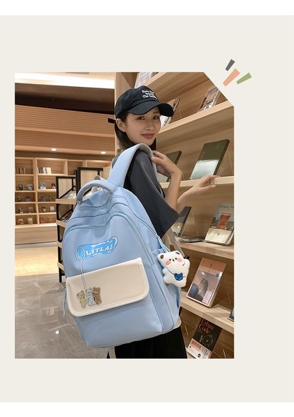 Mektup Sevimli Okul Kadın Ins Tarzı Küçük Taze Sırt Ortaokul Öğrencileri Renk Dikiş Sırt Vurdu Çantası (Yurt Dışından) modelleri