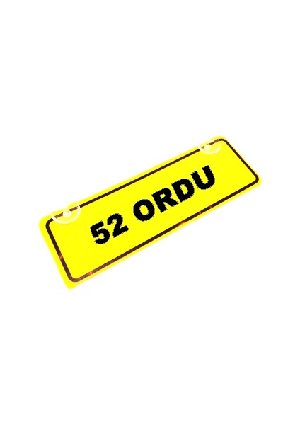 52 Ordu Yazılı Sarı Dekor Plaka Sök Tak Pratik Yeni Nesil