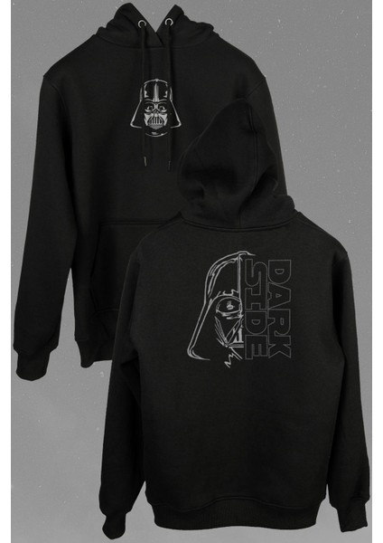 Star Wars Dark Side Darth Vader Ön ve Arka Baskılı Sweatshirt Kapüşonlu Hoodie modelleri