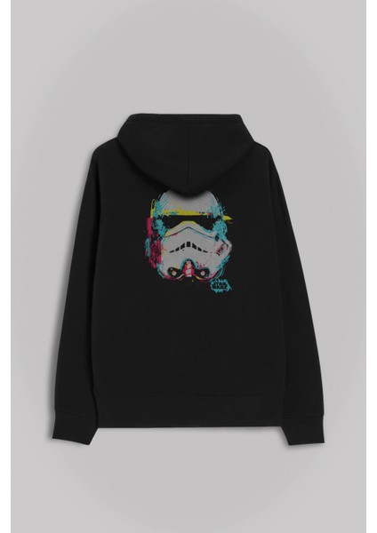 Star Wars Fresh Drawing Darth Vader Ön ve Arka Baskılı Sweatshirt Kapüşonlu Hoodie