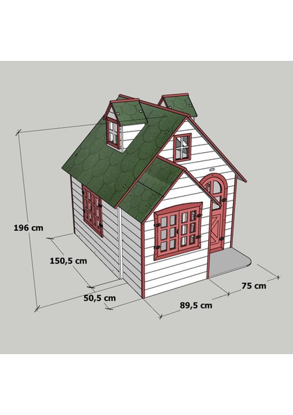 MANDU Ahşap Çocuk Oyun Evi (Playhouse) Beykoz