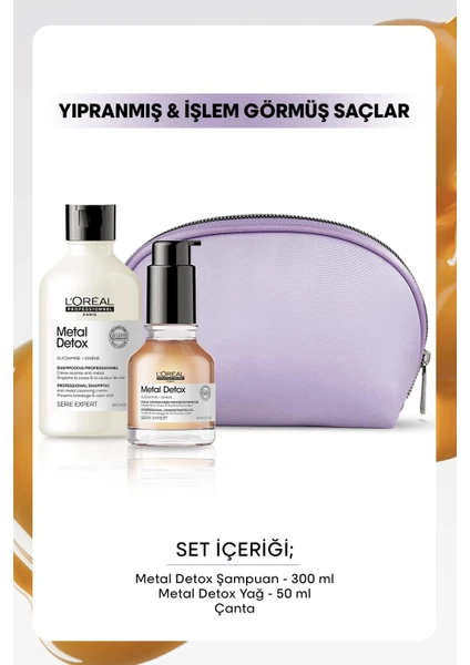 L'Oréal Professionnel Serie Expert Metal Detox İşlem Görmüş Ve Yıpranmış Saçlar Için Metal Karşıtı Saç Bakım Seti