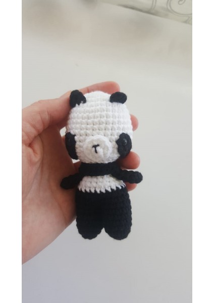 Örgü Panda Anahtarlık+ çanta süsü