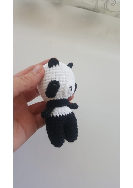 Örgü Panda Anahtarlık+ çanta süsü