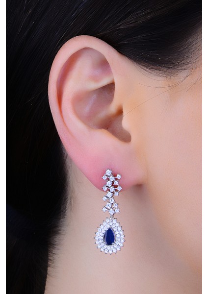 925 Ayar Gümüş Hürrem Mavi Pırlanta Su Yolu Düğün, Özel Gün Seti fırsatları