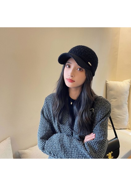 Eva Sonbahar Mektup Etiketi Boş Üst Ördek Dil Şapkası Kadınların Açık Sıcak Boş Üst Şapka - Black (Yurt Dışından) fiyatları