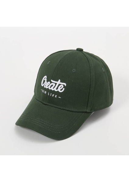 Eva Sonbahar Beyzbol Şapkası Büyük Head Band Açık Moda Çok Çok Yönlü Mektup Beyzbol Şapkası Sert Top Şapka - Green (Yurt Dışından)