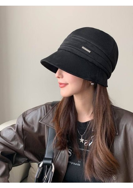 Eva Sonbahar Kadınların Açık Hava Piled Mektup Etiket Havza Kapağı - Black (Yurt Dışından) modelleri