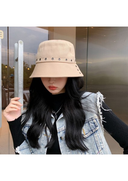 Eva Sonbahar Kadınların Açık Hava Yeni Perçinlenmiş Bölünmüş Kova Kapağı - Beige (Yurt Dışından) fiyatları