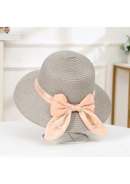 Eva Yeni Yaz Seaside Tatil Style Big Brimmed Straw Hat - Grey (Yurt Dışından)