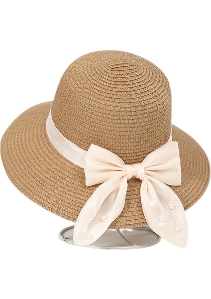 Eva Yeni Yaz Seaside Tatil Style Big Brimmed Straw Hat - Khaki (Yurt Dışından)