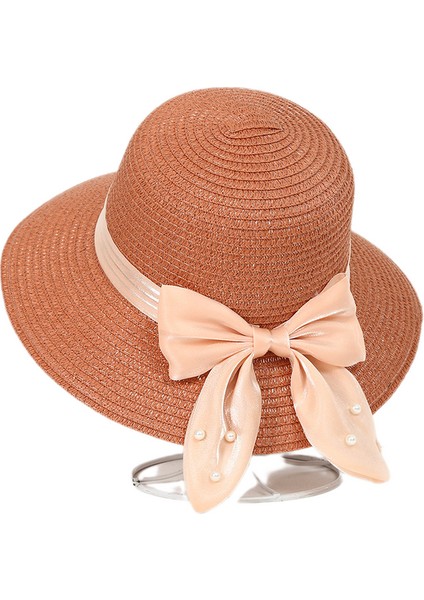 Eva Yeni Yaz Seaside Tatil Style Big Brimmed Straw Hat - Orange (Yurt Dışından)