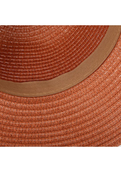 Eva Yeni Yaz Seaside Tatil Style Big Brimmed Straw Hat - Orange (Yurt Dışından)