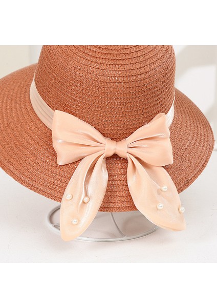 Eva Yeni Yaz Seaside Tatil Style Big Brimmed Straw Hat - Orange (Yurt Dışından)