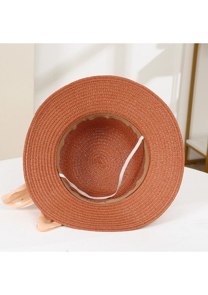 Eva Yeni Yaz Seaside Tatil Style Big Brimmed Straw Hat - Orange (Yurt Dışından)