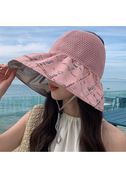 Eva Yaz Ince Oyuk Üst Şapka, Kadın Katlanabilir Büyük Ağzı Güneşlik Şapkası - Pink (Yurt Dışından) fiyatları
