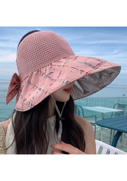 Eva Yaz Ince Oyuk Üst Şapka, Kadın Katlanabilir Büyük Ağzı Güneşlik Şapkası - Pink (Yurt Dışından) fırsatları
