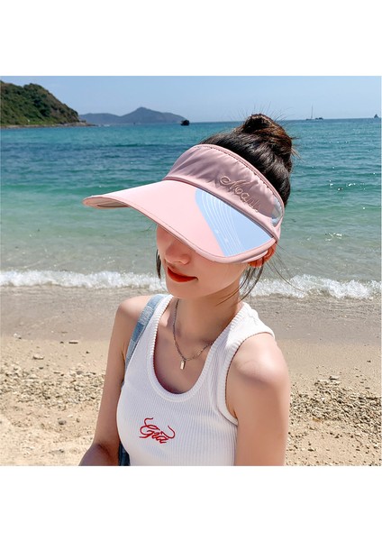 Eva Çekme Tipi Boş Üst Şapka, Yaz Açık Boş Zaman Güneş Şapkası, Plaj Gezisi Güneş Gölgeleme ve Güneş Koruma Şapkası - Pink (Yurt Dışından) fırsatları