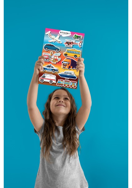 Araçlar Temalı İngilizce-Türkçe 21'Lİ Eğitici Çocuk Sticker Seti indirimleri