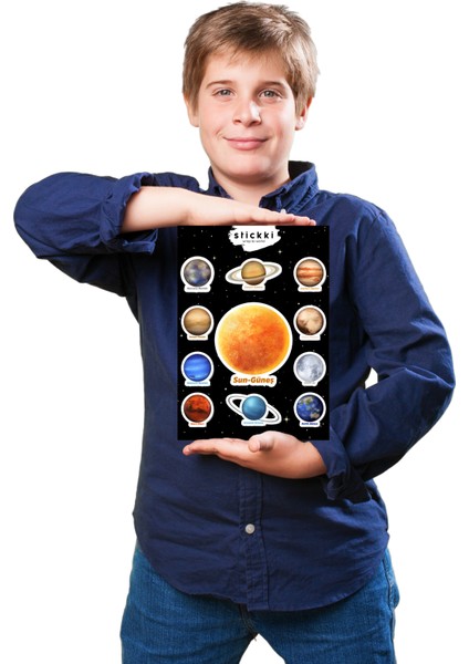 Gezegenler Ingilizce-Türkçe Tasarımlı Kredi Kartı Sticker Kaplama fiyatları
