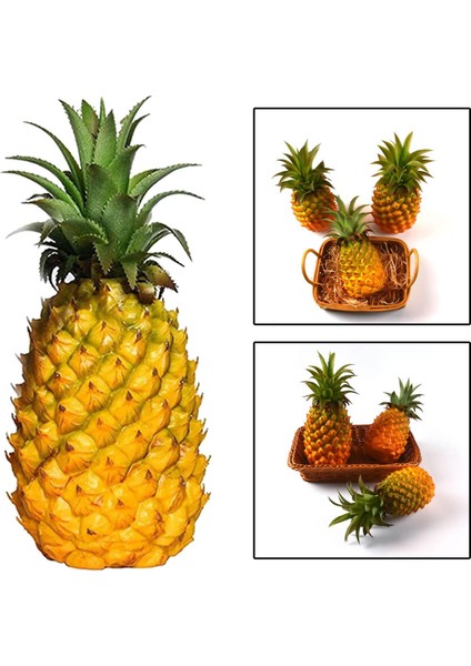 Modern Yapay Ananas Sahte Meyve Heykelcik Dekoratif Bitki Oturma Odası Sarı 21X8CM (Yurt Dışından)