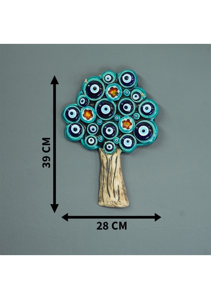 Büyük Hayat Ağacı Nazar Boncuklu Seramik Duvar Süsü Dekoratif Duvar Süsü Duvar Süsü Bahçe Süsü Kapı Süsü Hediyelik