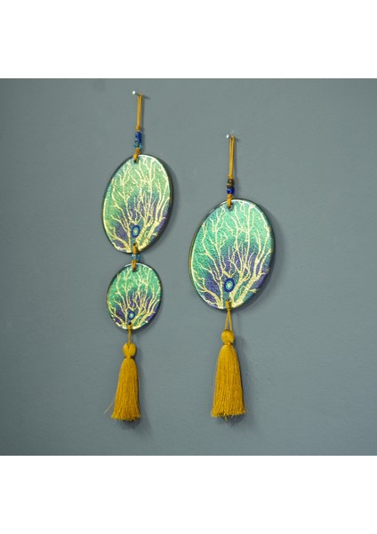 Hayat Ağacı Desenli Nazarlık Füzyon Cam Nazar Boncuğu Hediyelik Dekoratif Duvar Süsü Nazarlık Duvar Süsü Kapı Süsü Duvar Dekoru