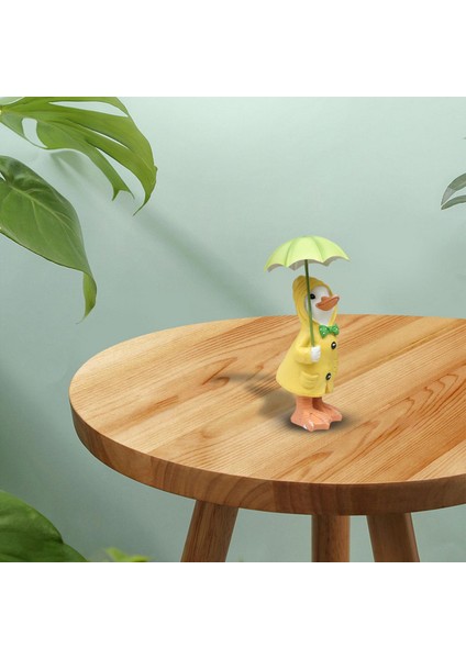 Bahçe Heykelcik Şemsiyesi Yağmurluk Ördek Heykeli Bahçe Havuzu Açık Sarı (Yurt Dışından) fırsatları