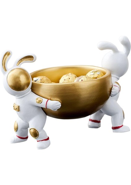 Bunny Astronot Heykel Atıştırmalık Tepsisi Kozmetik Kek Organizatör Sahibi 19CMX13CMX15CM (Yurt Dışından)