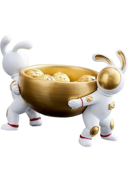 Bunny Astronot Heykel Atıştırmalık Tepsisi Kozmetik Kek Organizatör Sahibi 19CMX13CMX15CM (Yurt Dışından) fiyatları