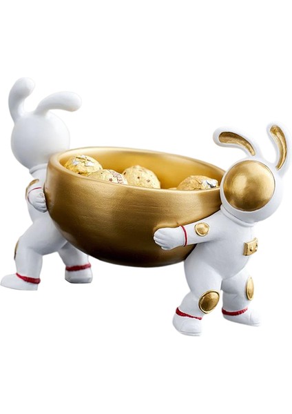 Bunny Astronot Heykel Atıştırmalık Tepsisi Kozmetik Kek Organizatör Sahibi 19CMX13CMX15CM (Yurt Dışından) modelleri
