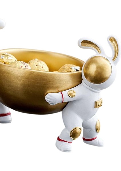 Bunny Astronot Heykel Atıştırmalık Tepsisi Kozmetik Kek Organizatör Sahibi 19CMX13CMX15CM (Yurt Dışından) indirimleri