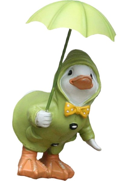 Bahçe Heykelcik Şemsiyesi Yağmurluk Ördek Heykeli Bahçe Havuzu Açık Yeşil (Yurt Dışından)
