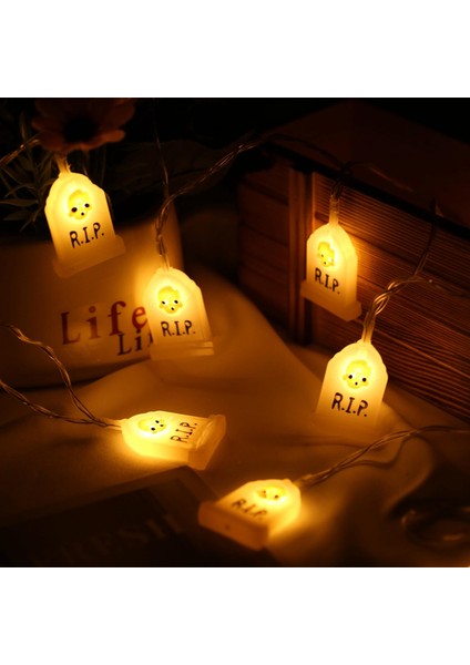 LED Cadılar Bayramı String Işık Ürkütücü Dekorasyonlar Lamba Pencere Avlu Festivali 2m 10 Işık (Yurt Dışından) indirimleri