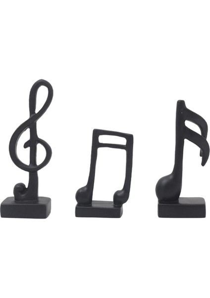 3pcs Yaratıcı Sembol Süslemesi Reçine Heykel Hadi Siyah (Yurt Dışından)