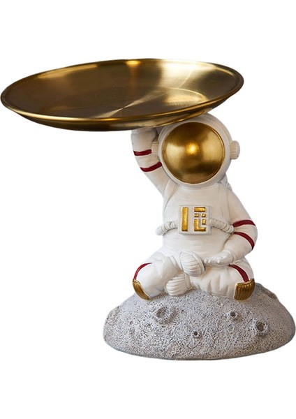 Yaratıcı Spaceman Figürinler Heykelleri Depolama Tepsi Ev Giriş Cafe Süslemesi Tarif (Yurt Dışından)