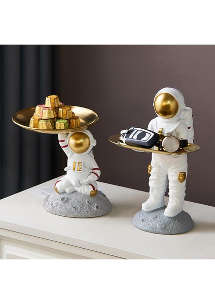 Yaratıcı Spaceman Figürinler Heykelleri Depolama Tepsi Ev Giriş Cafe Süslemesi Tarif (Yurt Dışından) indirimleri