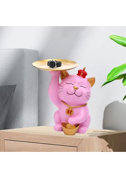 Nordic Cat Heykel Tepsi Organizatör Figürin Ev Odası Pembe (Yurt Dışından) fiyatları