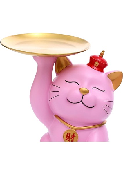 Nordic Cat Heykel Tepsi Organizatör Figürin Ev Odası Pembe (Yurt Dışından) indirimleri